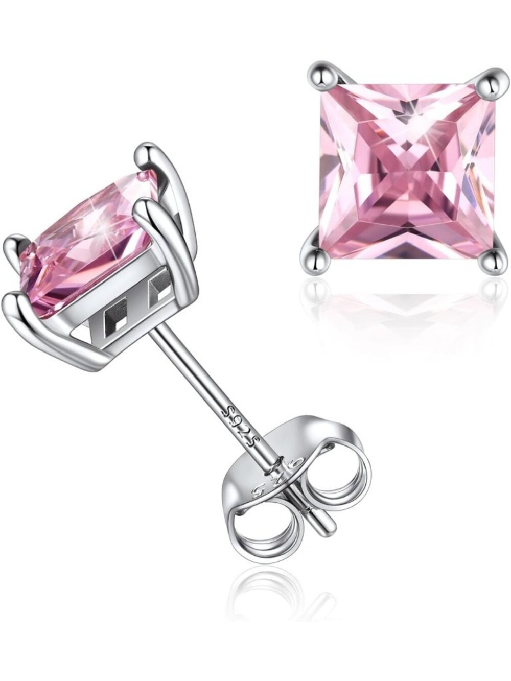 Sparkling 925 Sterling Silver Birthstone Earrings for Women
